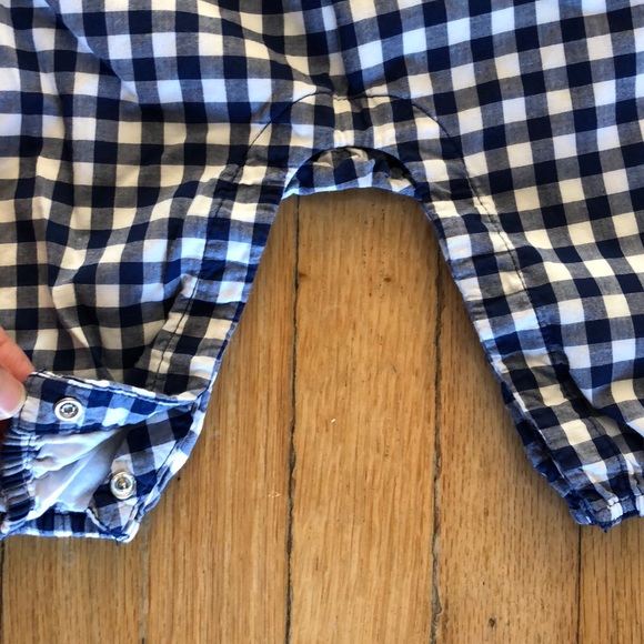 Baby Gap blue gingham One Piece - Picture 4 of 5
